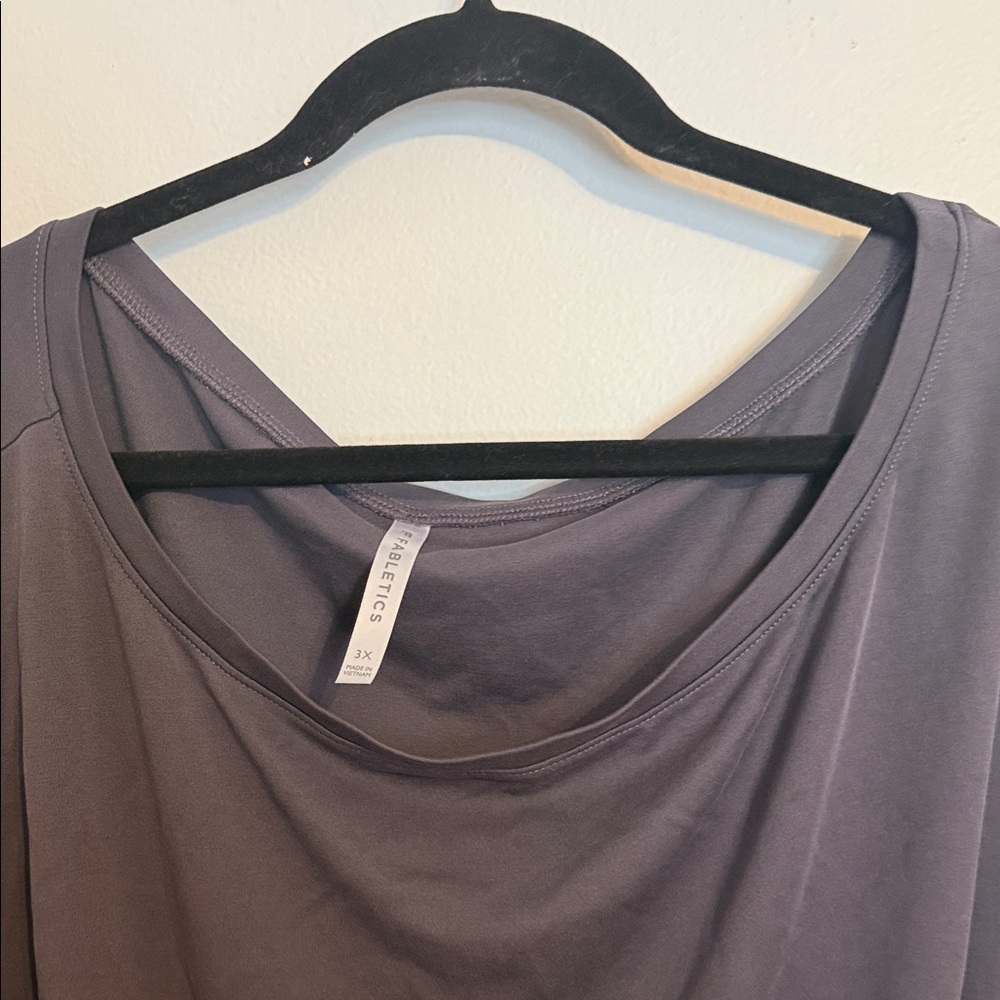 Fabletics Gray Pullover Long Sleeve Workout Tee B… - image 3
